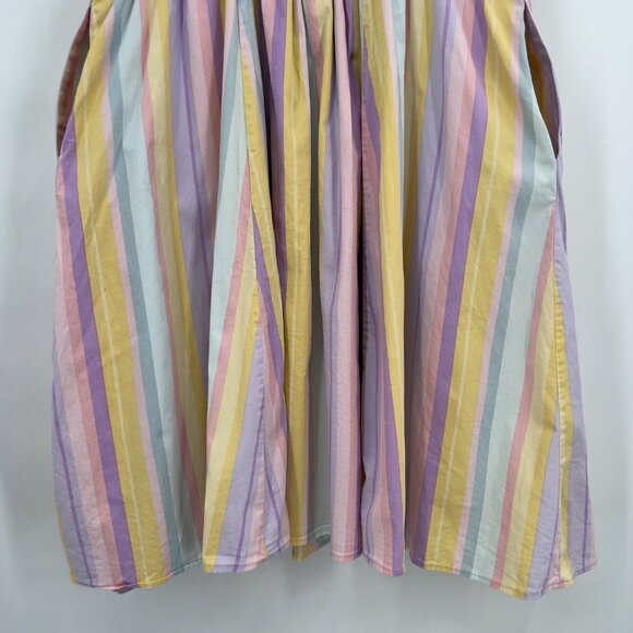 Torrid Plus Pastel Stripe Tie Front Sundress Knee Length Size 1X - Picture 7 of 11